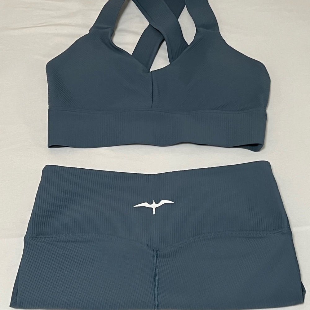 The Iwa Company Ribbed Set in Ocean Blue